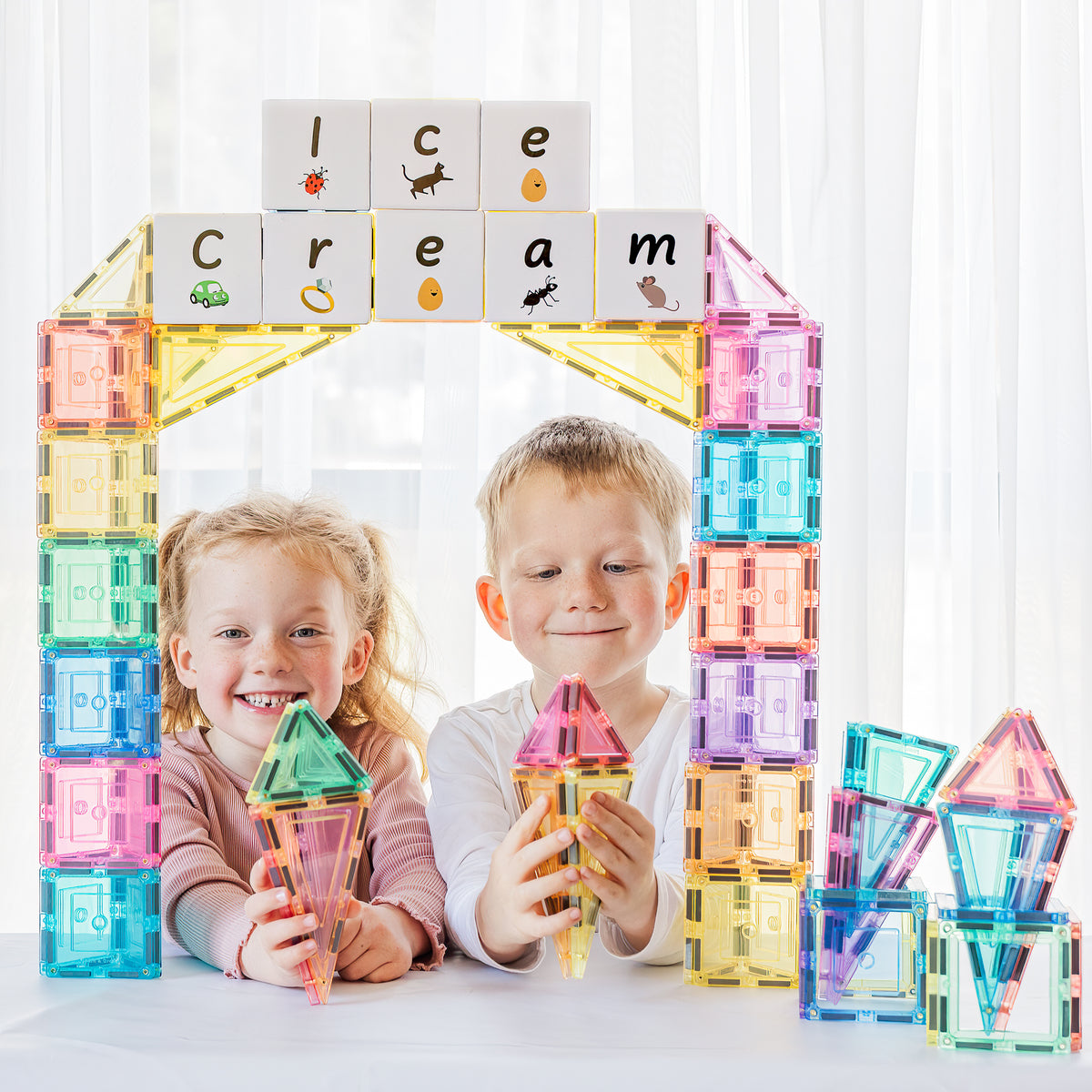 Magnetic Tiles - Pastel Builders Pack (112 Piece)
