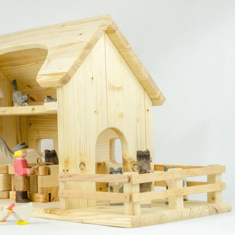 Wooden Farm Barn with Stable
