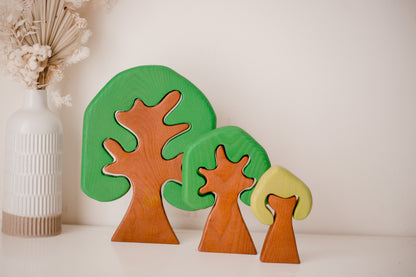 Wooden Trees Set of Three