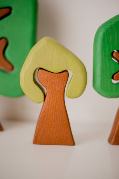 Wooden Trees Set of Three