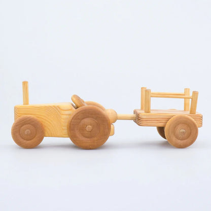 Wooden Tractor with Cart