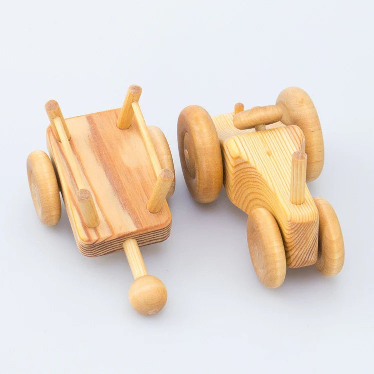 Wooden Tractor with Cart