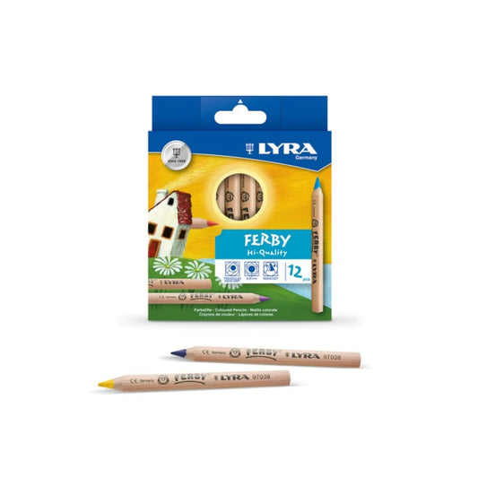 LYRA Unlacquered Pencils - 12 Assorted Colours